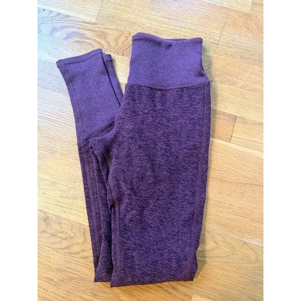 Alo Yoga High Waist Alosoft Lounge Leggings Heather Plum Purple Women's XS